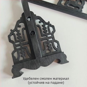 Имитирана дървена поставка за писалки с ретро глава на кран, конструкция от смола и пластмаса, 6 щифта и 12 закачалки за четки за калиграфия