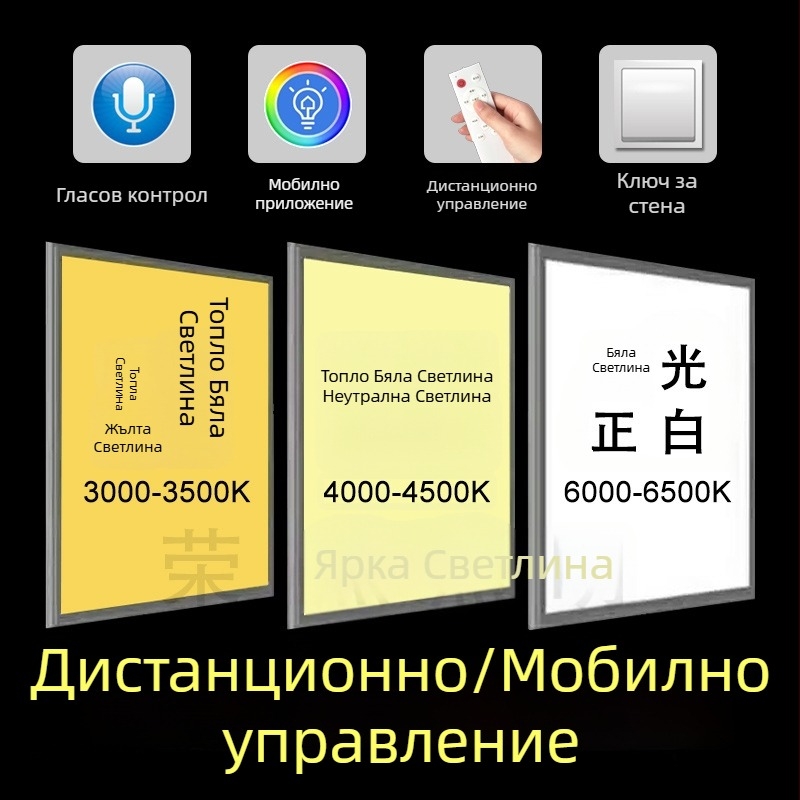600x600 плосък таванен панелен светлинен модул, 110V широк волтаж, гипсокартон таван, 60x60 интегриран алуминиев панел, скрит монтаж