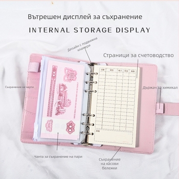 Детски тефтер за спестявания със паролно заключване, голям капацитет за банкноти и отдел за съхранение