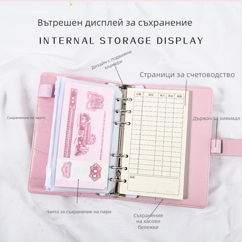 Детски тефтер за спестявания със паролно заключване, голям капацитет за банкноти и отдел за съхранение
