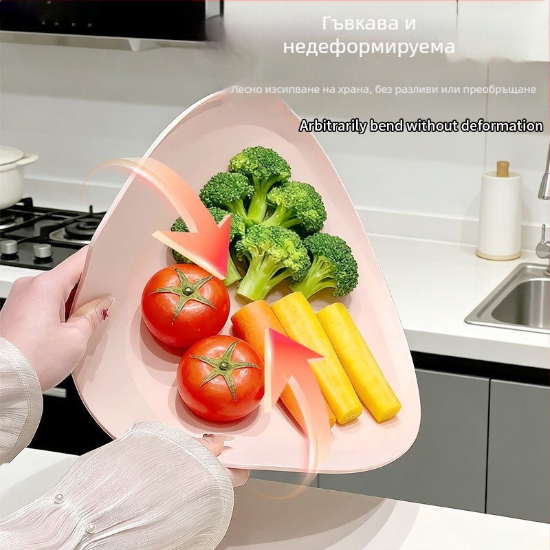 D-образна полукръгла дъска за рязане, TPU хранителен клас, против мухъл, антибактериална, двустранна, термоустойчива, подходяща за съдомиялна машина