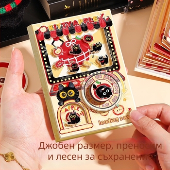Kaba Bear джобен бележник с двойни въртящи се дискове, детски карикатурен тефтер с цветни страници