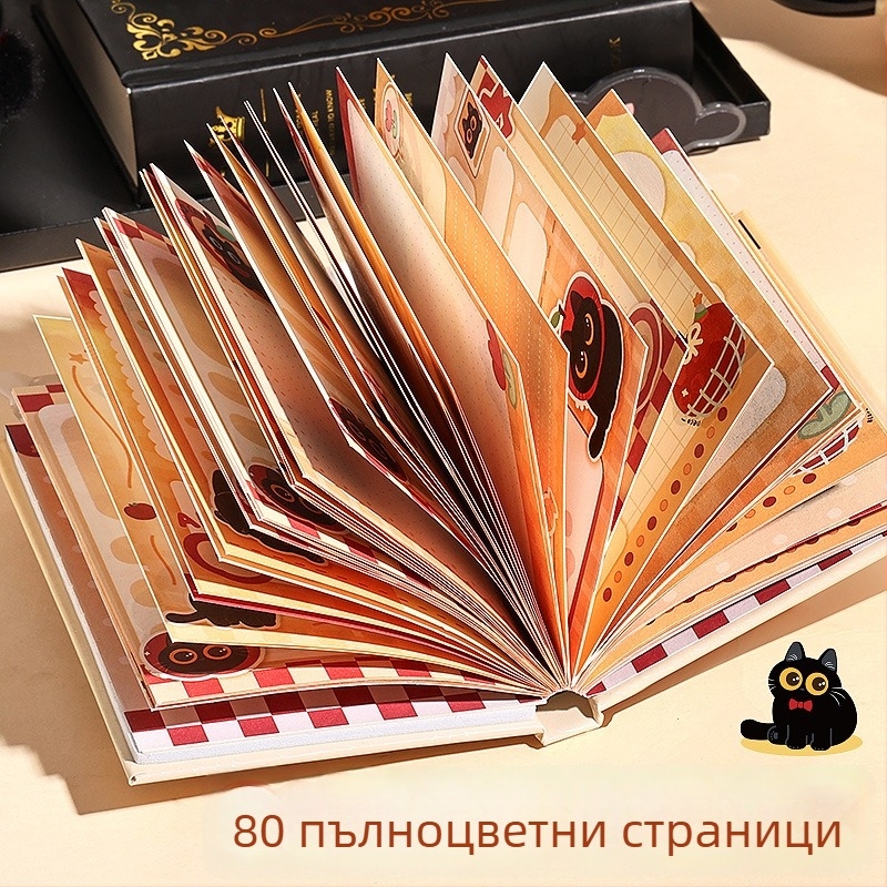 Kaba Bear джобен бележник с двойни въртящи се дискове, детски карикатурен тефтер с цветни страници