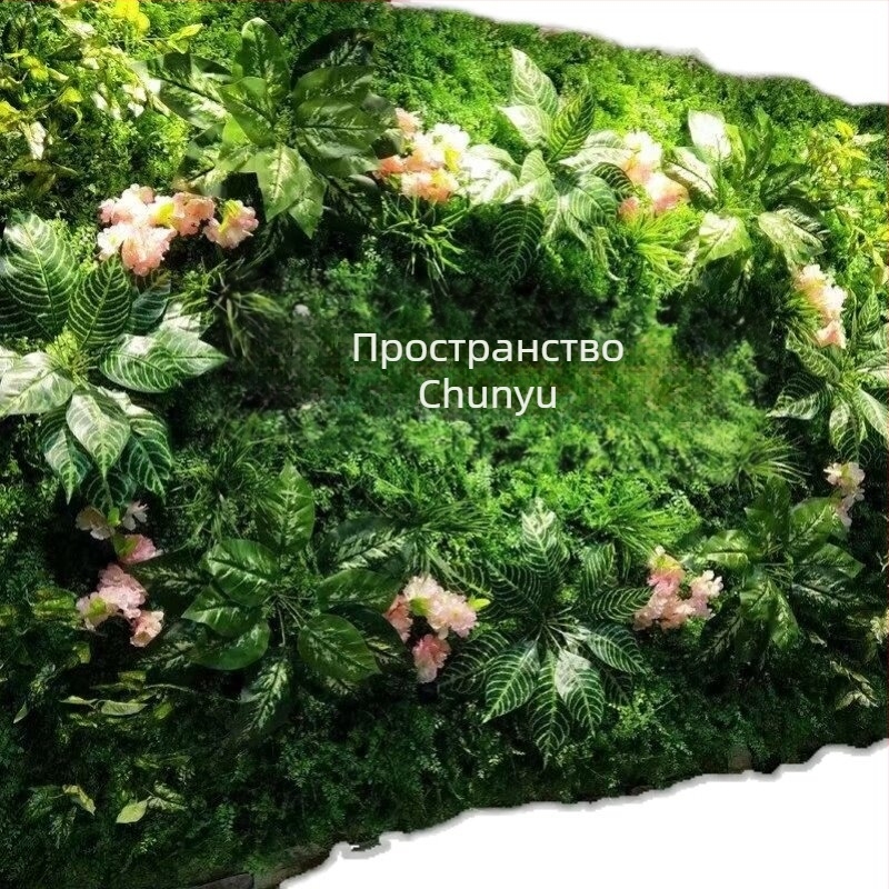 Изкуствена зелена стена с тревна декорация за външни пространства, подходяща за огради на строителни площадки