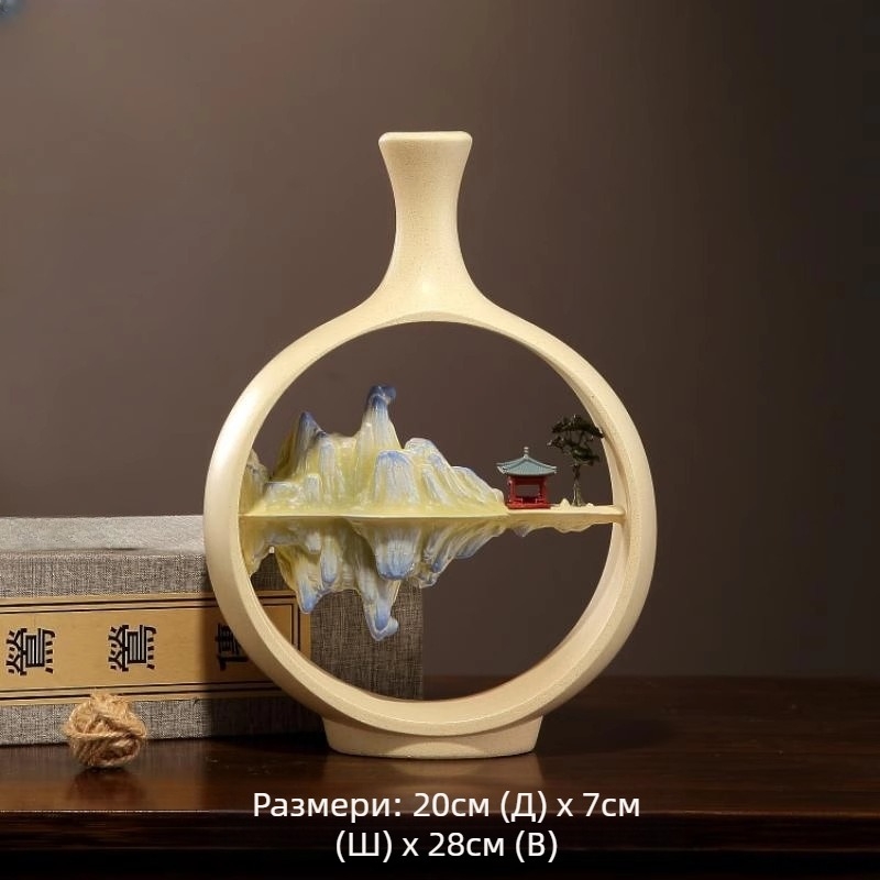 Ваза Welcoming Pine в новокитайски стил — Zen декоративна фигура за дневна, антре и офис