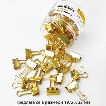 Three Woods MC99-3/4/5 голяма златна щипка от неръждаема стомана за офис – държач за финансови документи