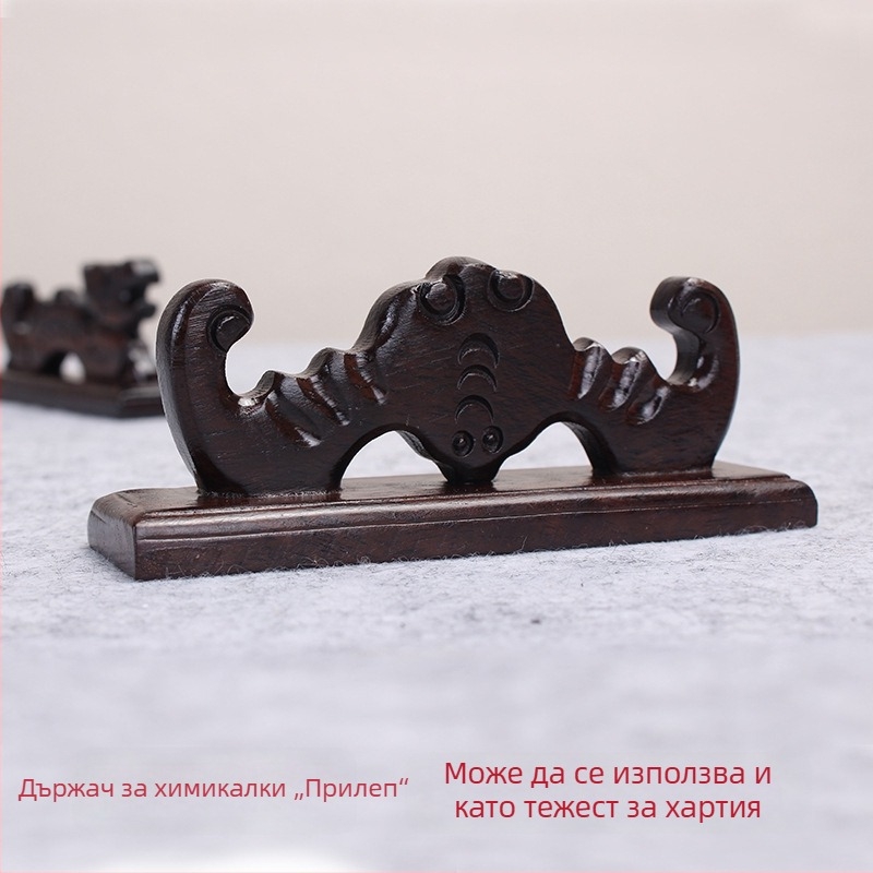 Biumi дървена поставка за писалки с форми на дракон и прилеп за калиграфия и китайска живопис