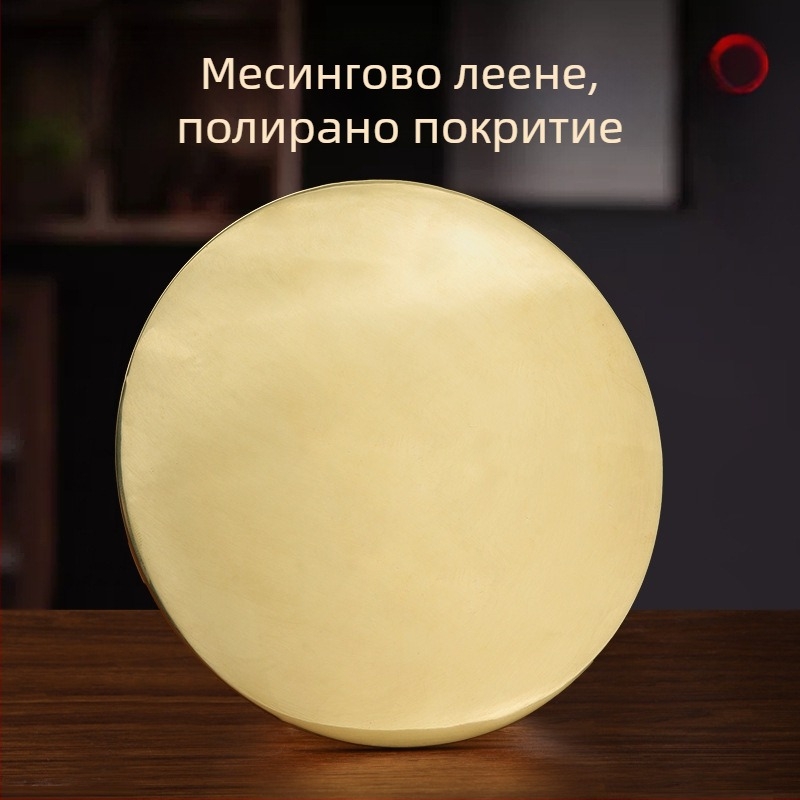 Полирано месингово огледало Баґуа и бронзово огледало с дванадесет зодиака, мотив сливово цвете, сватбено огледало за талия