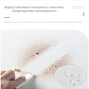 Самозалепващ стенен стикер с бетонен ефект за голи стени; уютен водоустойчив тапет за спалня или кабинет; едно парче, едноцветен; модерен минималистичен стил, триизмерен дизайн.