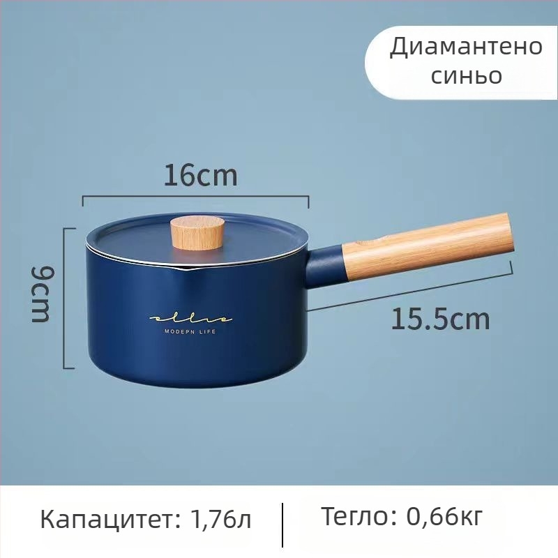 Японски стил незалепващ малък съд за газова печка, подходящ за едно лице, за нудли, супа и мляко.