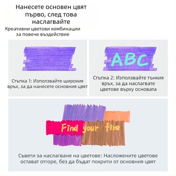 Двоен край флуоресцентен маркер за подчертаване с многоцветни слоеве, защита за очите, ученически дневник, голям капацитет, бързосъхнене