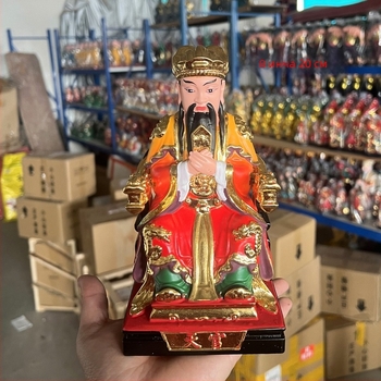 Скулптури на трима богове‑чиновници (Небесен, Земен и Воден) от смола за домашно светилище, размери 8/12/16 инча