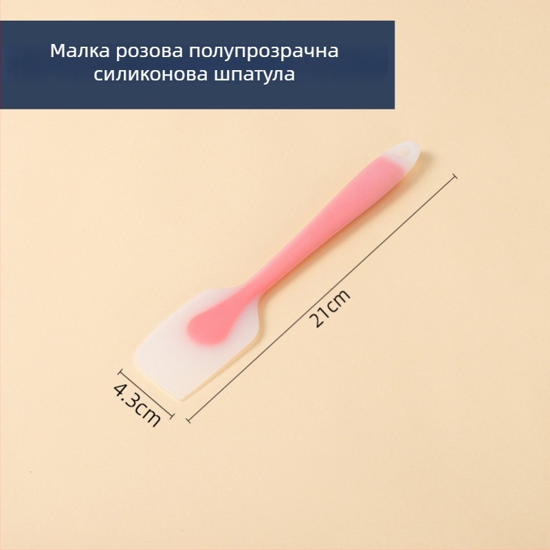 Силиконова мека шпатула-скрабър с дълга дръжка, голям размер, хранителен клас, за торти и кремове