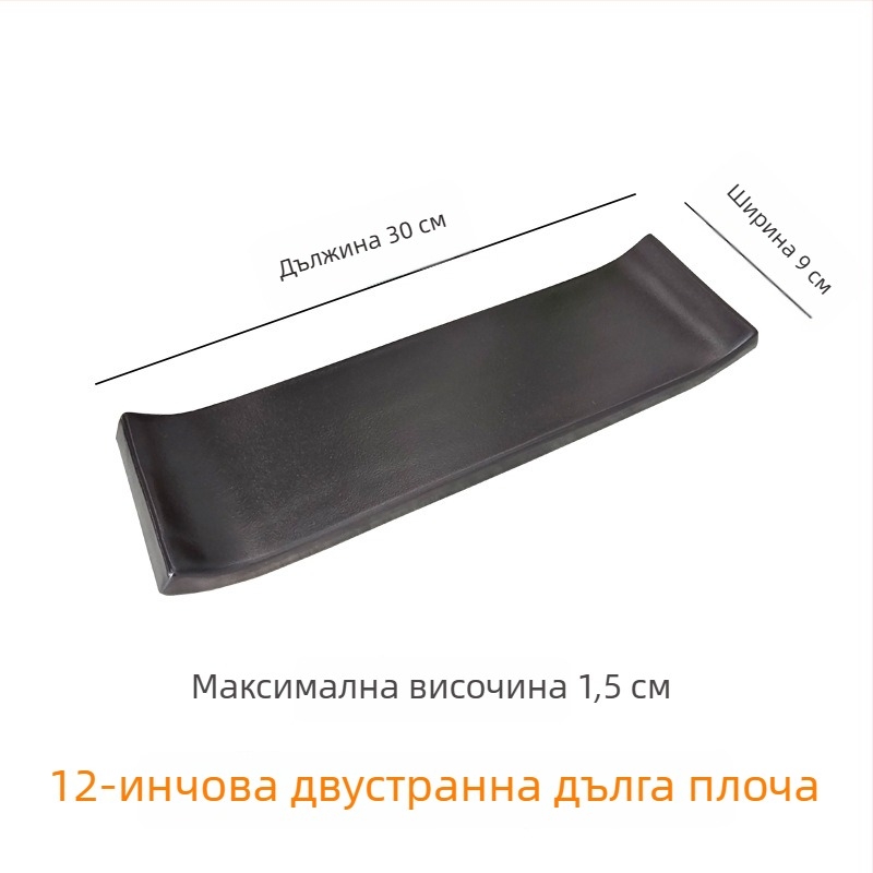 Японски стил керамична плоска чиния със златно‑сребърен дизайн, креативна чиния за суши, плоча за грил и говежди език