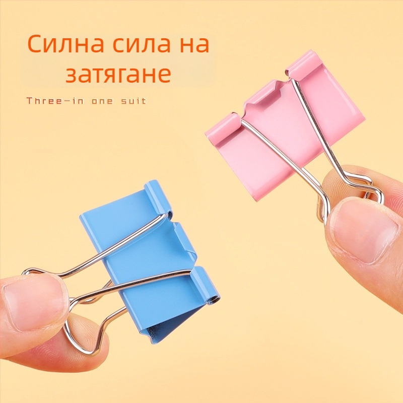 Метални клипове с дълга опашка, разноцветен набор, стилове dovetail и fishtail за канцелария и офис