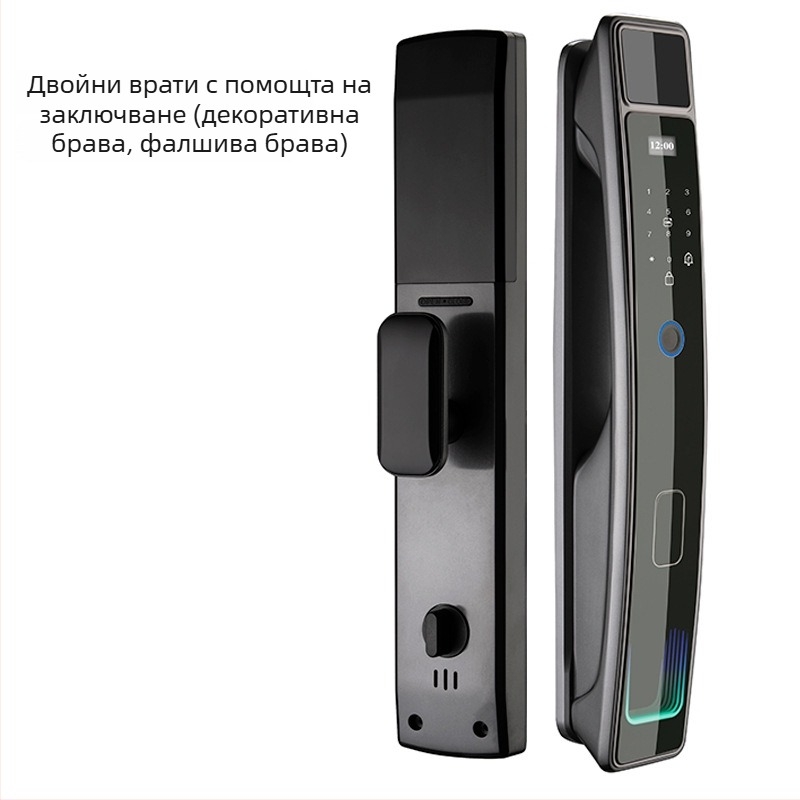 Умна брава с отпечатък, разпознаване на лице и парола, дистанционно отключване