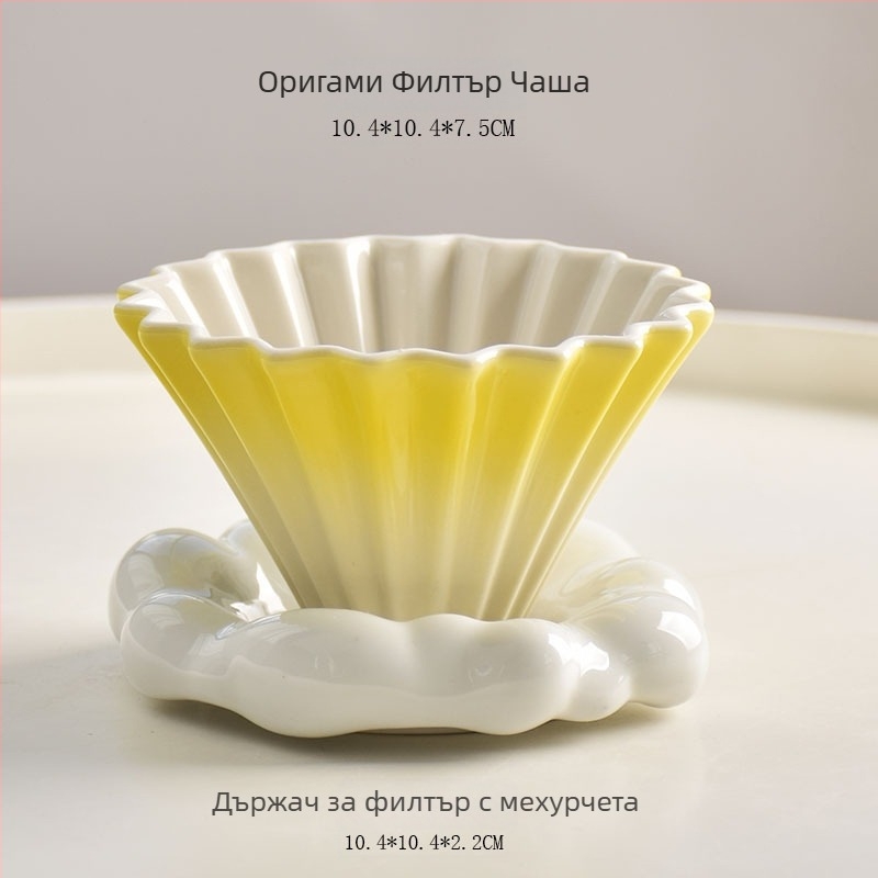 Керамична V60 фуния за кафе, малък размер, origami стил, ръчно приготвяне на кафе