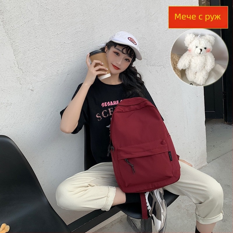 Ученическа раница в стил K-Style Harajuku Ulzzang, унисекс нейлонова раница за лаптоп, градски минималистичен дизайн, с две презрамки