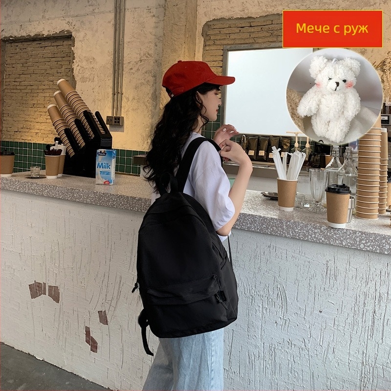 Ученическа раница в стил K-Style Harajuku Ulzzang, унисекс нейлонова раница за лаптоп, градски минималистичен дизайн, с две презрамки
