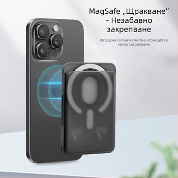 Прозрачен матов магнитен държач за карти и стойка за iPhone, цветен дизайн