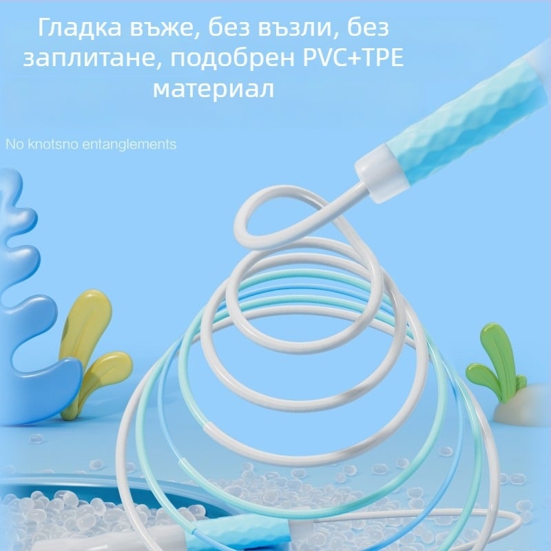 Професионална скакалка за ученици от началното и средното училище, специално за изпит по физическо възпитание, регулируема и без заплитания