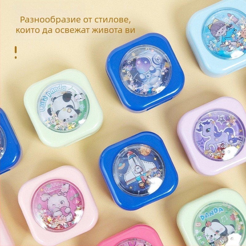 Rainbow Quicksand острилка за моливи - сладък карикатурен дизайн, двойна дупка, компактна ръчна острилка за деца и ученици, мини острилка за моливи за вежди