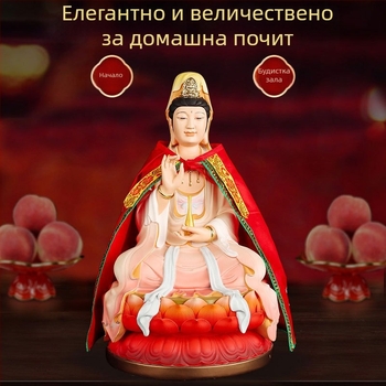 Статуя на Бодхисатва Авалокитешвара с роба и накидка; Статуя на Бодхисатва Кситигарбха с плащ и шал; Будистко облекло