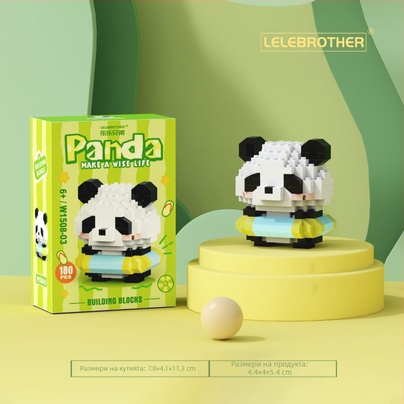 LEGO-съвместим Panda National Treasure карикатурна фигура, комплект строителни блокчета от ABS пластмаса, 100-200 части