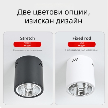 E27 кръгъл повърхностно монтиран даунлайт, 4–6 инча, ретро корпус с абажур за таван или окачване