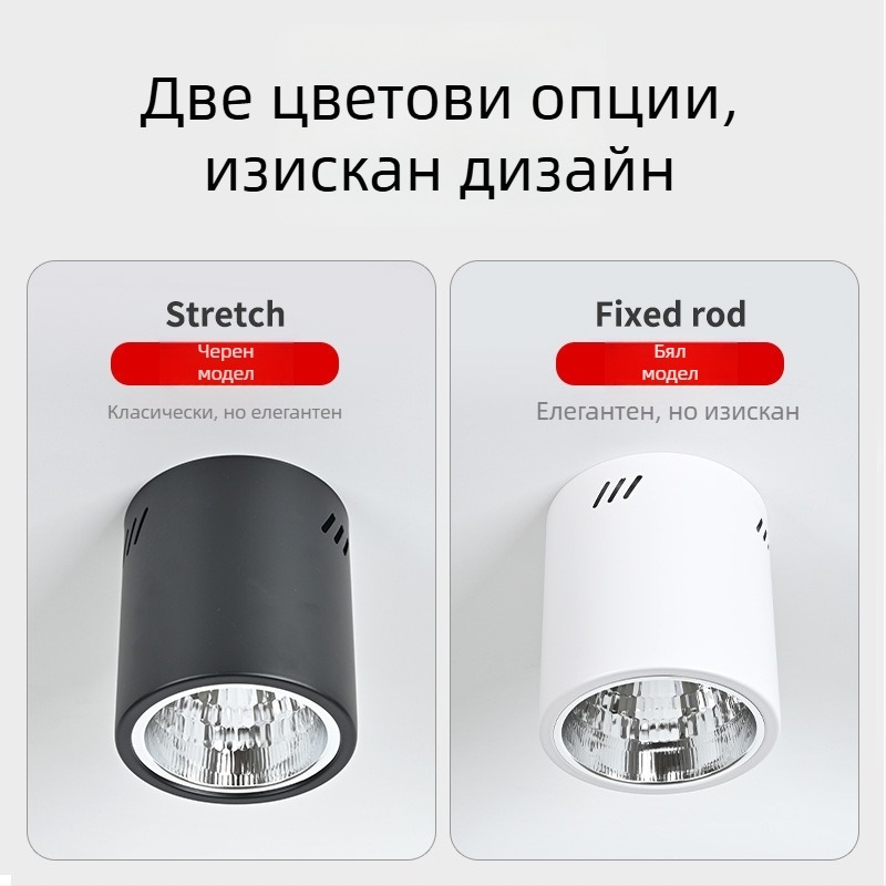E27 кръгъл повърхностно монтиран даунлайт, 4–6 инча, ретро корпус с абажур за таван или окачване