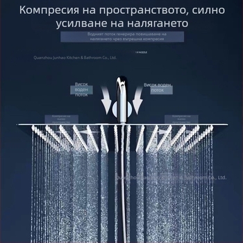 мултифункционална душ глава от неръждаема стомана с горно пръскане, огледално покритие, голяма душ глава за домашна употреба