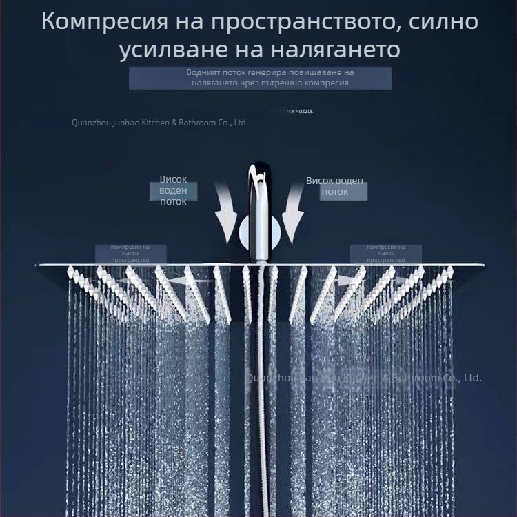 мултифункционална душ глава от неръждаема стомана с горно пръскане, огледално покритие, голяма душ глава за домашна употреба