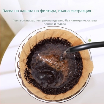 Филтър хартия за кафе с фан-образна форма за капково филтриране, еднократна за V60.