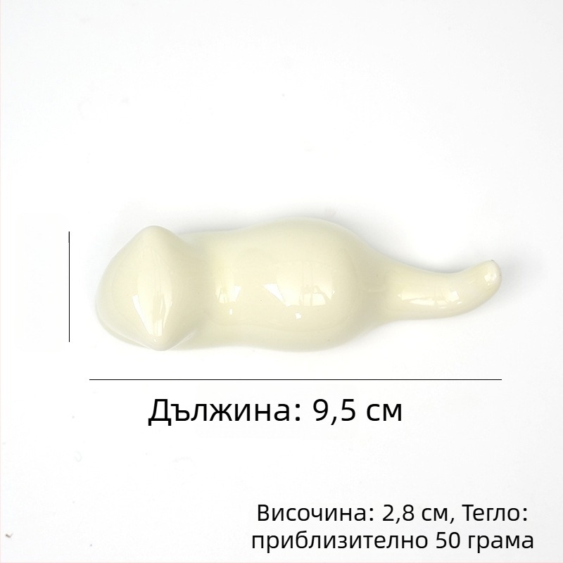 Керамичен многофункционален държач за писалки и четки с мотиви котенце, заек, кит и птица – компактна декоративна поставка за бюро