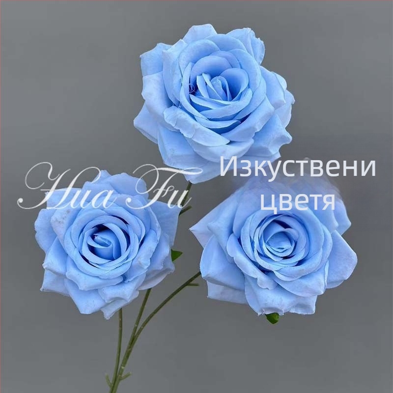 Изкуствена роза с градиентен цвят и имитация на скъпоценен камък – украса за стената на сватбата