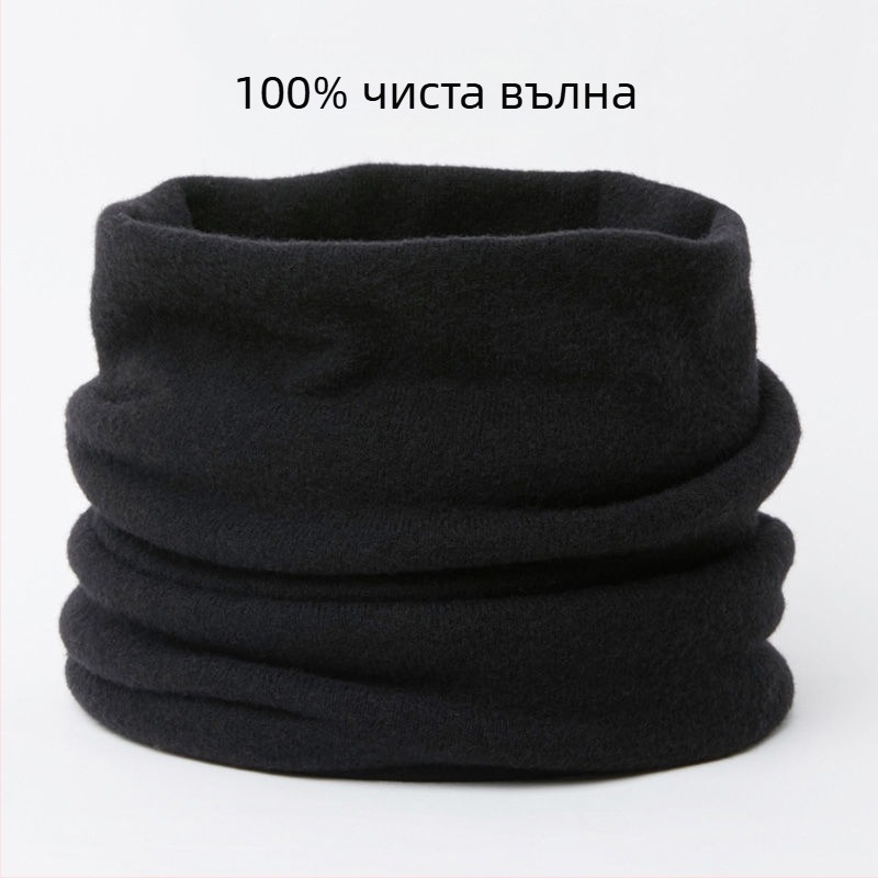 Унисекс вълнен шал за врата, дебел зимен модел, топъл плетен аксесоар за през студения сезон