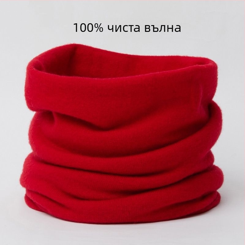 Унисекс вълнен шал за врата, дебел зимен модел, топъл плетен аксесоар за през студения сезон