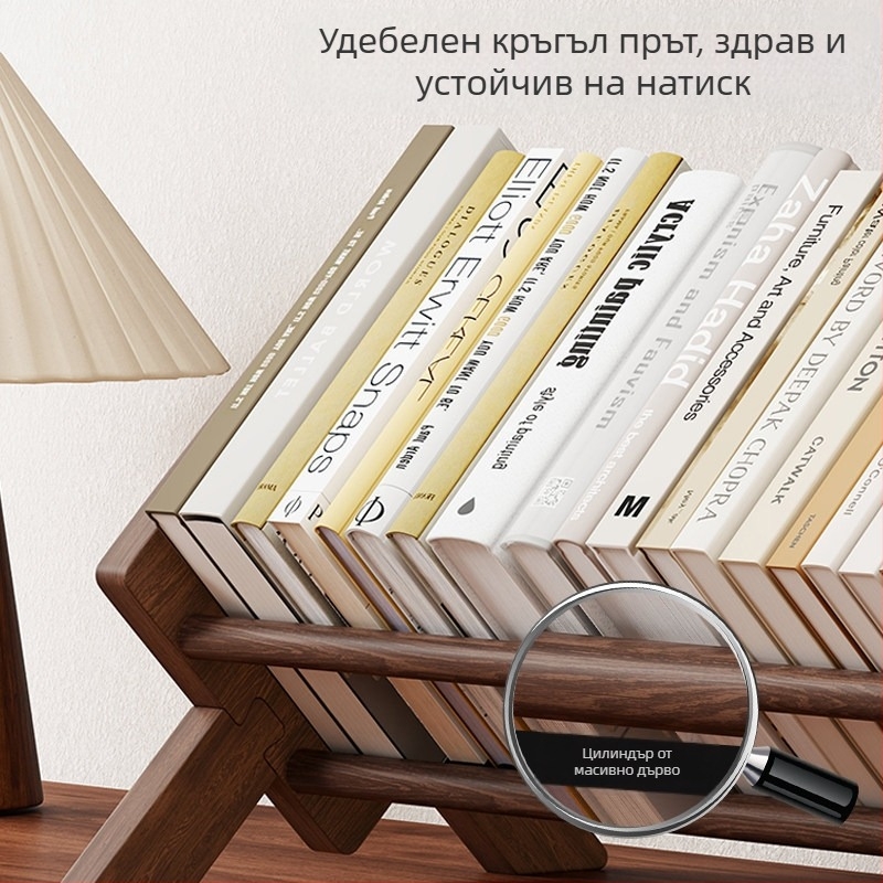 Настолен дървен рафт за книги с голям капацитет, дървена стойка за книги за домашно учене и четене, съхранение на учебни книги