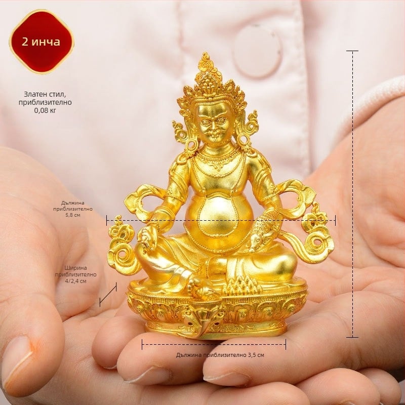 Пълнозлатни медни фигури на Padmasambhava, Bhaisajyaguru, Зелена Тара, Манюшри, Шакямуни Буда, Амитабха и Жълт Дзамбала за лична употреба
