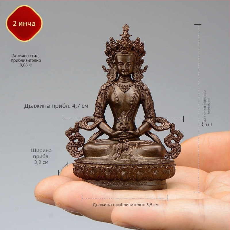 Пълнозлатни медни фигури на Padmasambhava, Bhaisajyaguru, Зелена Тара, Манюшри, Шакямуни Буда, Амитабха и Жълт Дзамбала за лична употреба