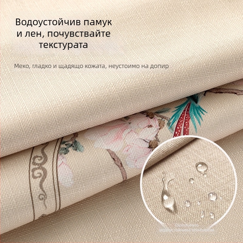 Водоустойчива покривка за чайна маса и кърпа за чай, памучно-линяна тъкан, Нов Китайски стил, мотив Бамбук ритъм, флаг за маса