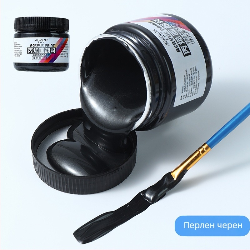 Сет перлени метални пигменти със златни акрилни бои — голям буркан, водоустойчиви