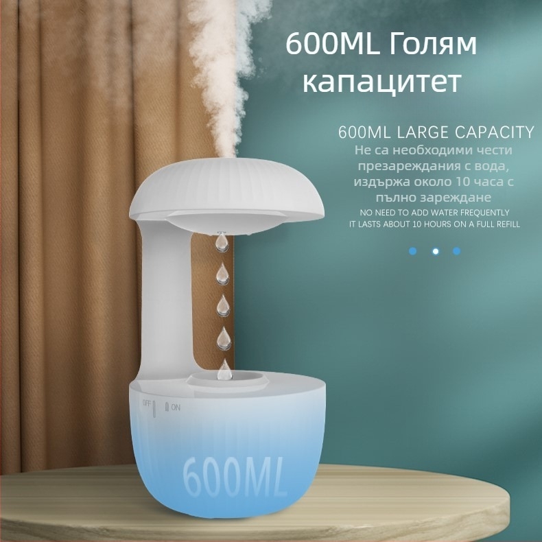Настолен увлажнител с голям капацитет за дом и офис, безшумен, висока мъгла, USB захранване