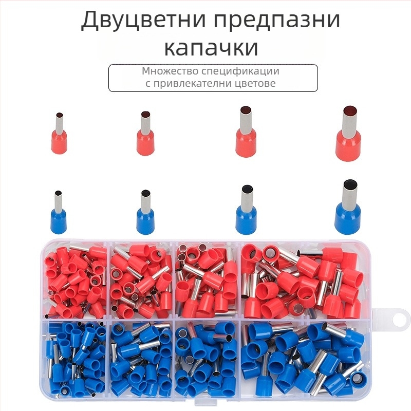 VE Комплект студено пресовани клеми за превключватели и контакти, тръбен тип медни клеми, 230 бр., 1.5–6 мм², опаковани в кутия