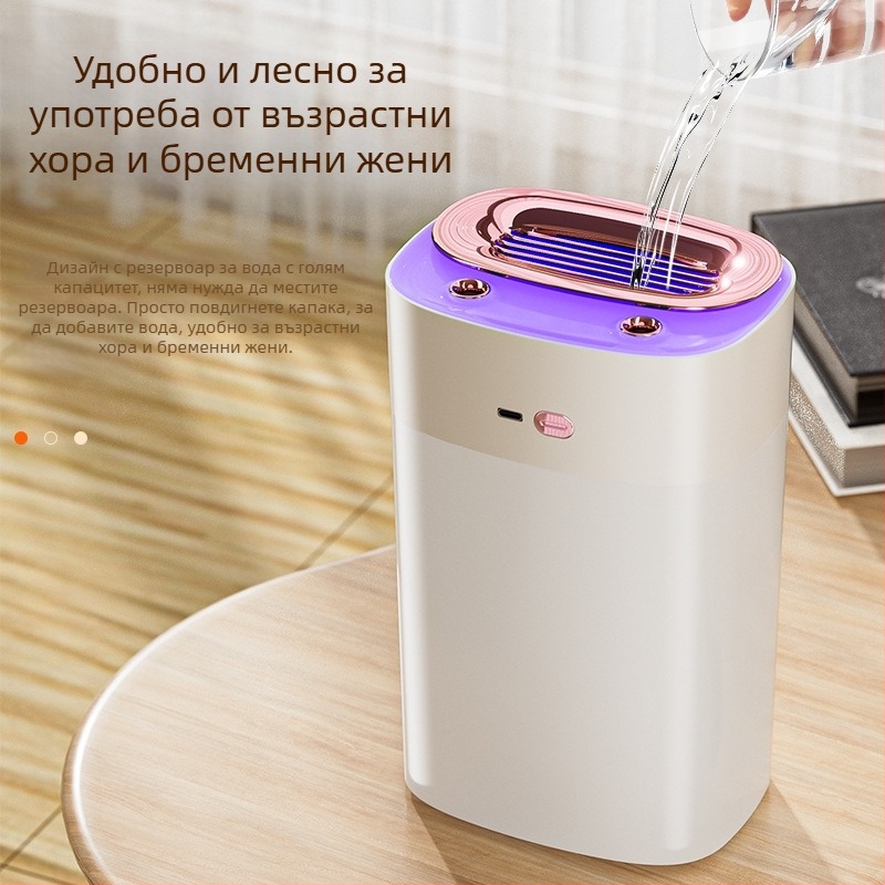 Ултразвуков овлажнител за домакинството с две дюзи за мъгла и цветна амбиентна светлина