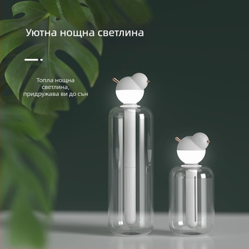 Нов компактен овлажнител за спалня, овлажнител за въздух, нощна лампа, безшумен пръскане, мини овлажнител за кола