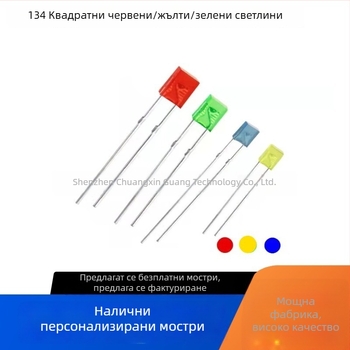 134-квадратен светодиод, размери 1×3×4 мм, мултицветен индикатор (син, червен, жълт и зелен), директно включване