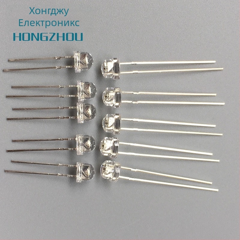 F5 Straw Hat 5mm дифузни бели LED зърна