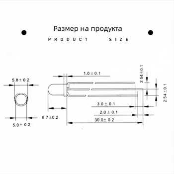 5 мм двуцветни LED светодиоди, червено-зелени, прозрачен обектив, общ анод и общ катод, директно включване