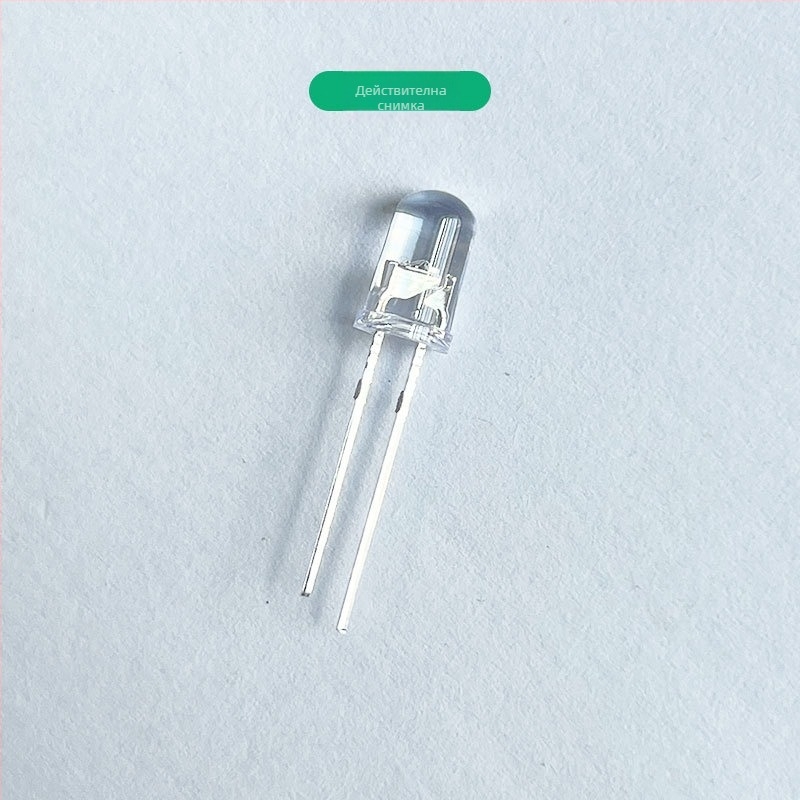 5 мм прозрачен RGB LED мъниста със бързо и бавно мигане, директно включване, червено, синьо, зелено